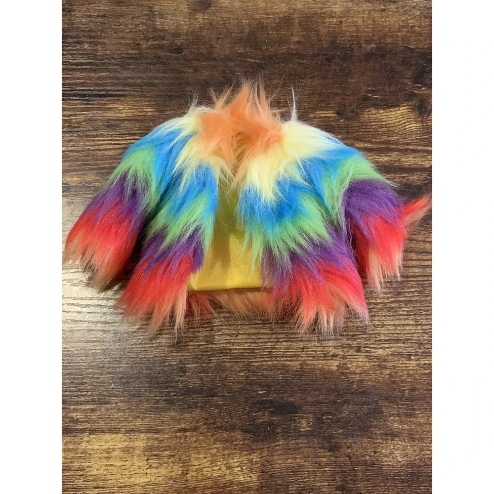 COAT ~ 1/6 BARBIE DOLL EXTRA #1 RAINBOW FAUX FUR JACKET ACCESSORY CLOTHING